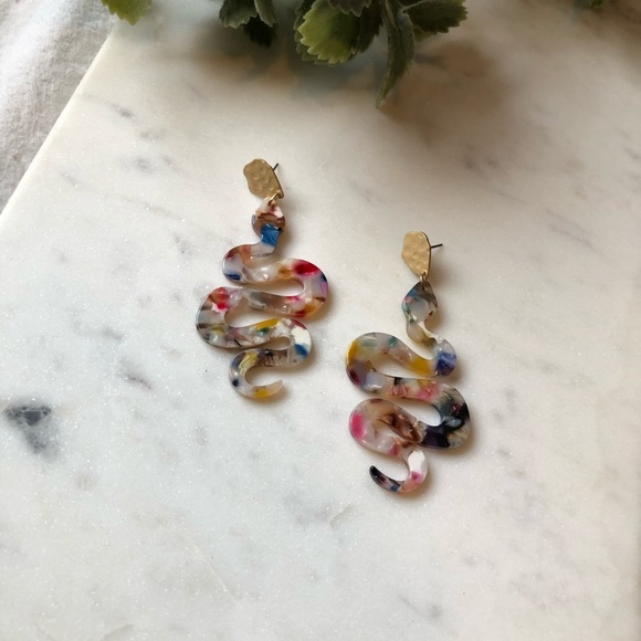 Jewelry - The Ginger - Colorful Acrylic Snake Earrings